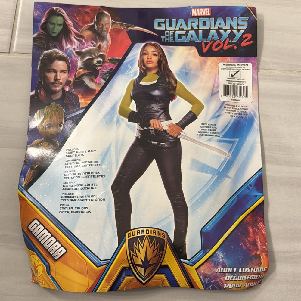 Gamora Costume Women’s Medium guardians of the Galaxy